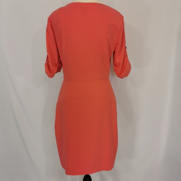 BCBGMaxAzria Anouk Coral Sheath Dress - Sz 6 - Picture 5 of 10